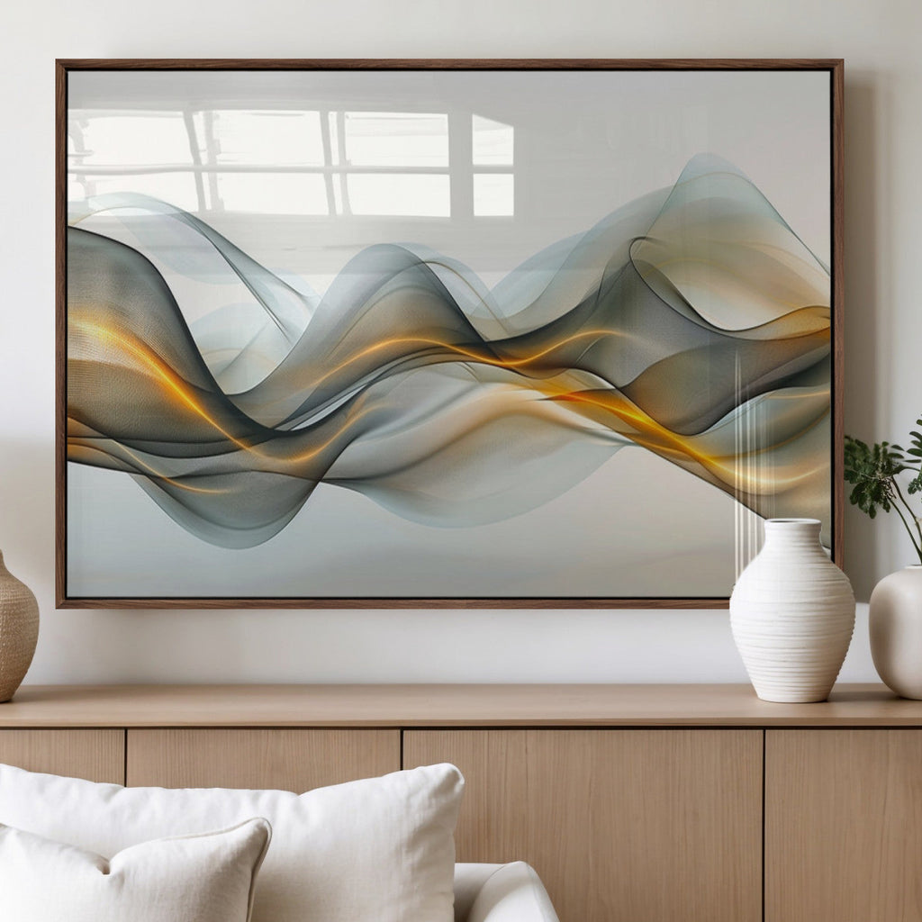 Abstract Wave Canvas Wall Art | Fluid Contemporary Elegance in Motion