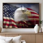American Flag Eagle Symbol Wall Art Canvas Print, Patriotic American Flag Eagle Wall Art