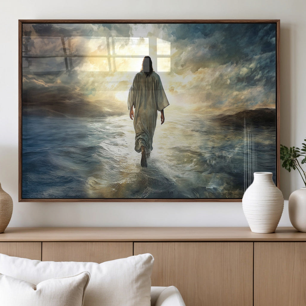 Jesus Walking on Water Wall Art | Canvas Print | Ready to Hang