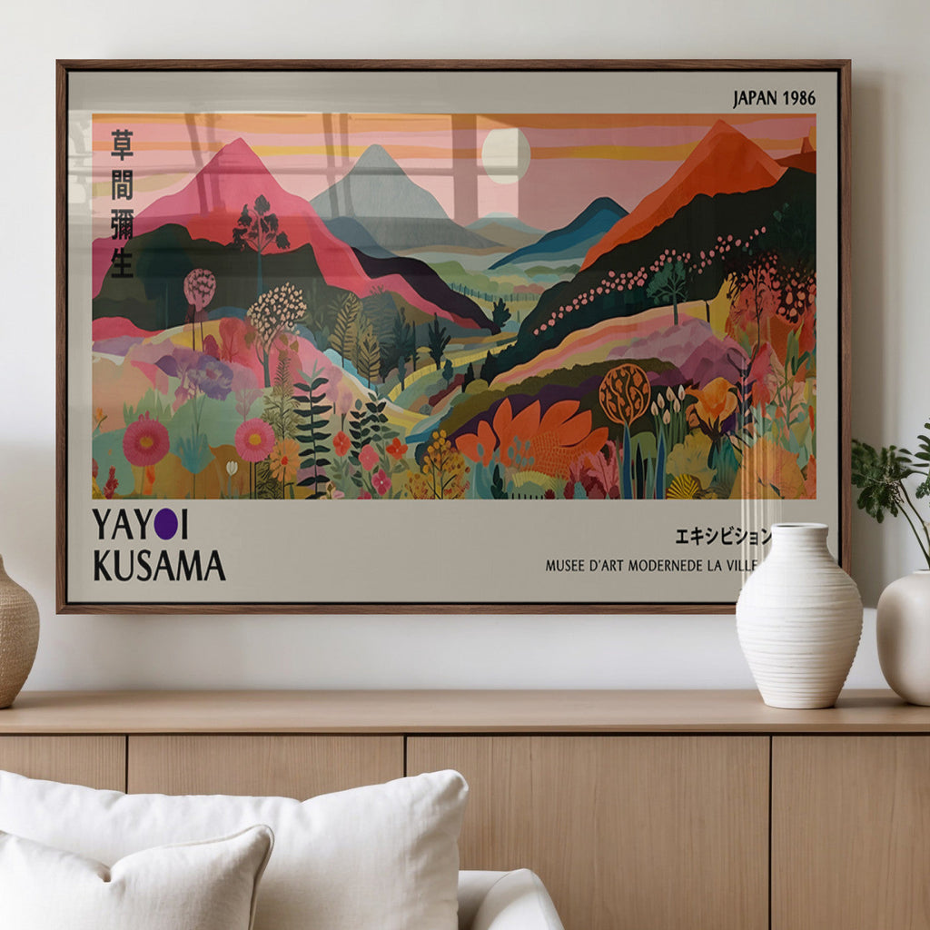 Yayoi 1986 Wall Art Print, Vibrant Wabi Sabi Japanese Abstract Design