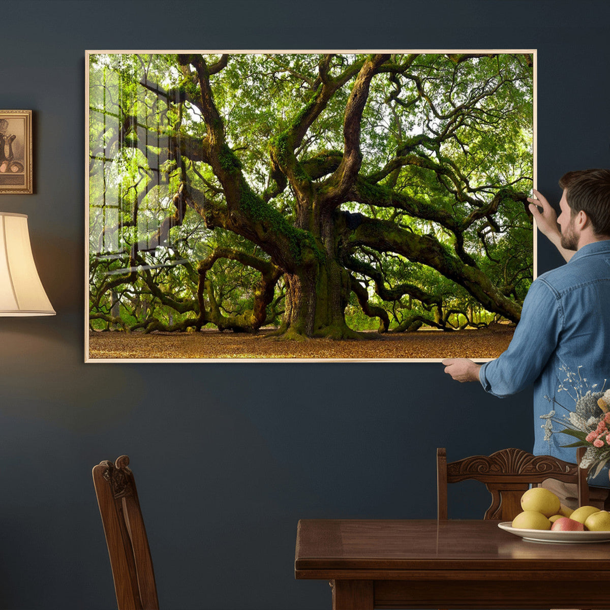 Angel Oak Tree Wall Art Canvas Print | Forest Tree Nature Photography Print