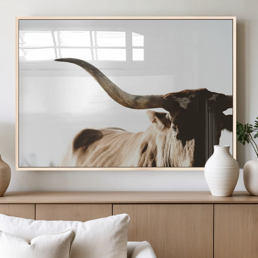 Texas Longhorn Wall Art Canvas Print, 3-Panel