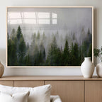 Forest Wall Art Canvas Print | Foggy Forest Wall Art | Pine Wood Forest Print