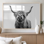 Fanny Scottish Highland Cow Cattle Art Print Farmhouse Wall Art Canvas Print