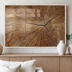 Tree Ring Canvas Art, Rustic Wood Grain Wall Art, Tree Slice Decor for Modern Homes
