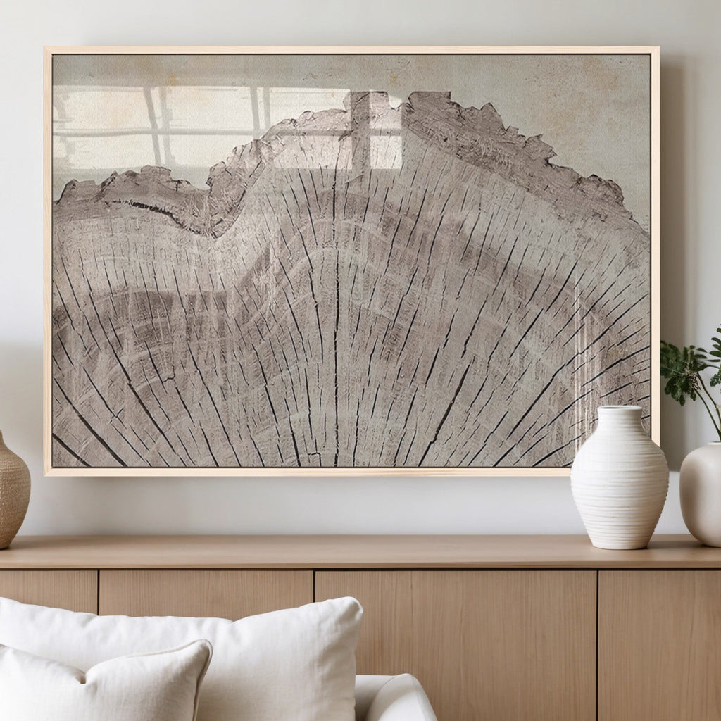 Tree Ring Wall Art Triptych, Rustic Wood Ring Canvas Print
