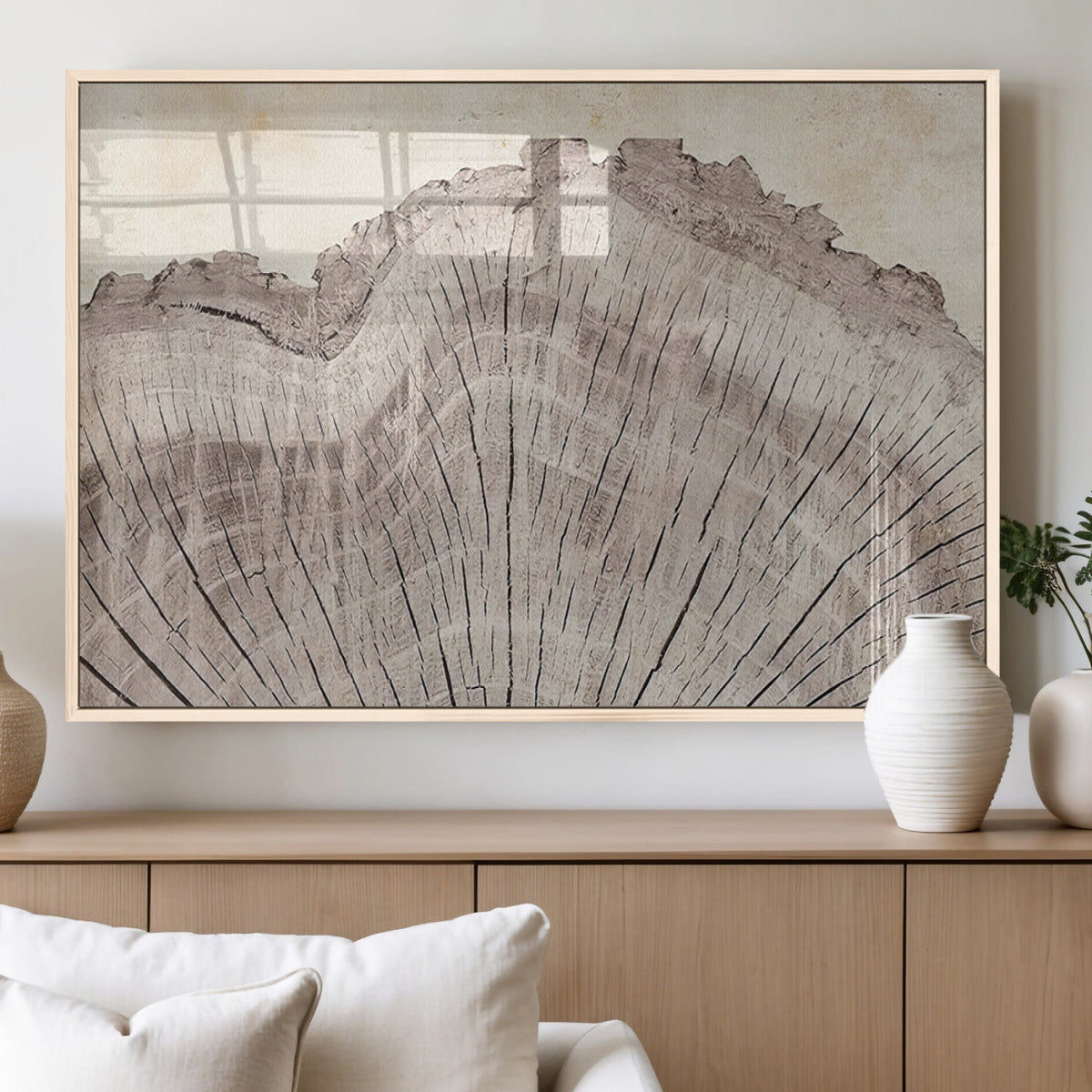 Tree Ring Wall Art Triptych, Rustic Wood Ring Canvas Print
