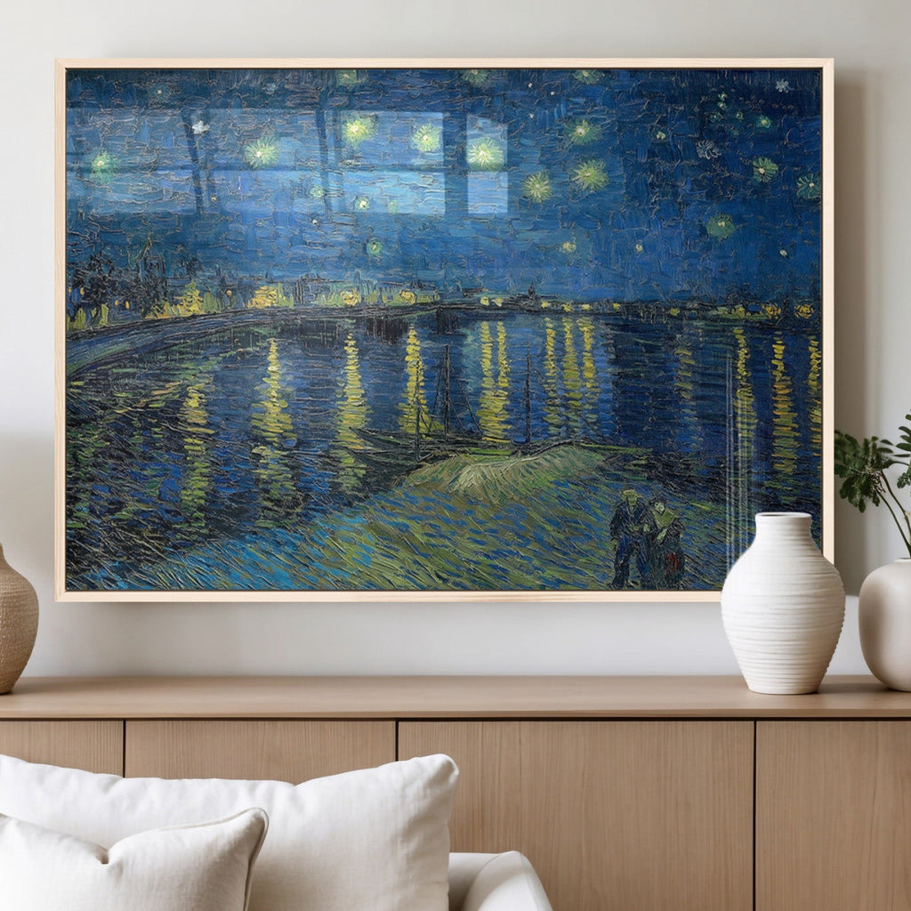 Vincent van Gogh Starry Night over the Rhone Abstract Wall Art Canvas Print