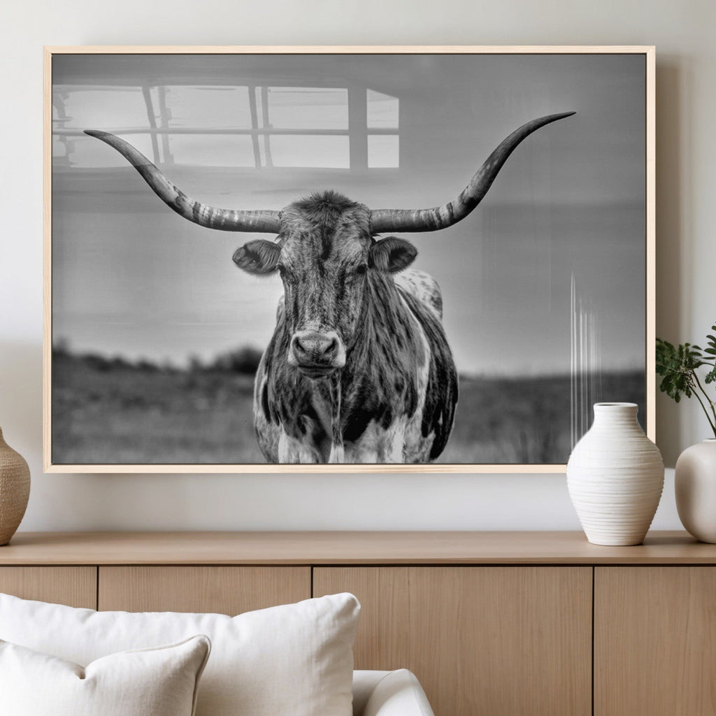 Texas Longhorn Cow Wall Art, Texas Longhorn Canvas, Cattle