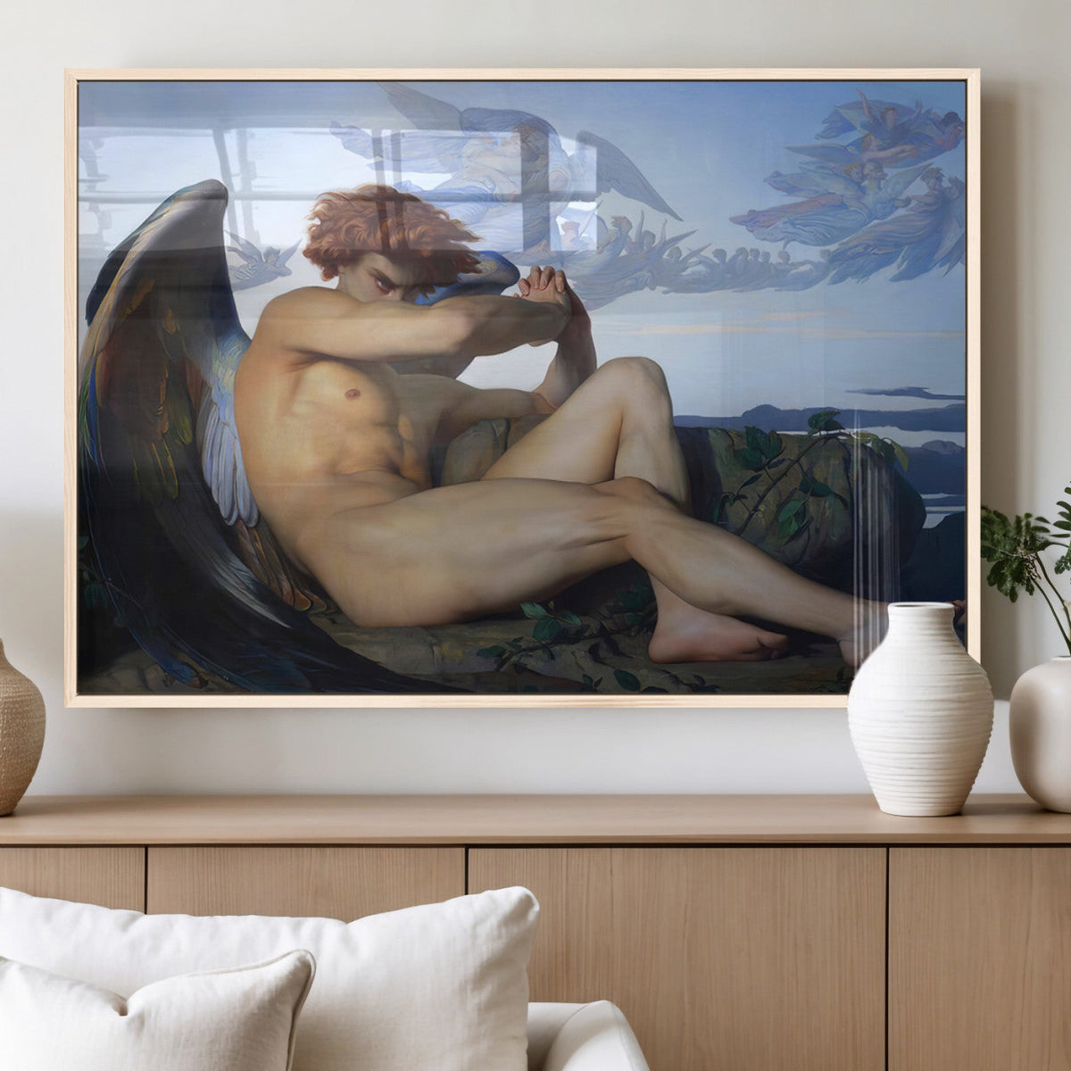 Fallen Angel Wall Art Canvas Print, Alexandre Cabanel Classic Art Reproduction