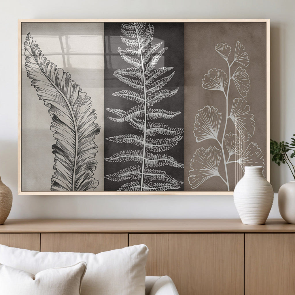 Minimalist Botanical Wall Art Canvas Print, Framed and Ready to Hang