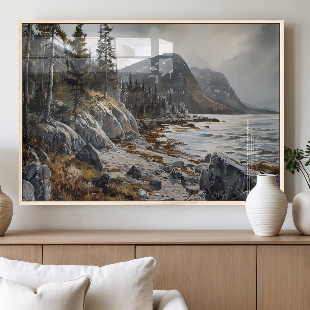 Serene Coastal View of Acadia National Park