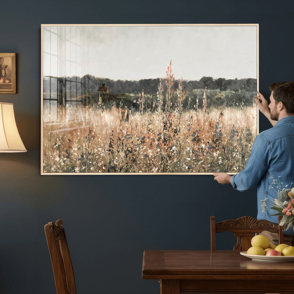 Rustic Field Landscape Wall Art Print, Giclee Canvas Wall Art