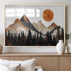 Modern Abstract Mountain Canvas Wall Art Print