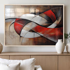 Abstract Wall Art - Modern Red and White Canvas Wall Art