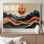 Mountain Triptych Wall Art Canvas Print | Western Boho Pine Tree Nature Print