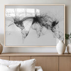 Flight Routes Air Traffic Map Canvas Wall Art, World Flight Routes Print