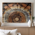 Tree Rings Wall Art Canvas Print, Rustic Wood Grain
