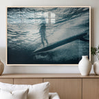Underwater Surf Wall Art | Framed Ocean Wave Canvas Artwork