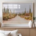 Desert Cactus Wall Art Canvas Print, Framed Southwestern Art, Bohemian Western Decor