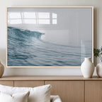 Ocean Wave Wall Art Canvas Print, Framed Coastal Decor Art, Modern Minimalist Ocean