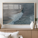 Ocean Waves Wall Art Canvas Print, Framed Coastal Serenity Surf Scene