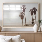 Coastal Light Wall Art Canvas Print, Framed Relaxing Shoreline Art, Minimalist Ocean Tropical Decor