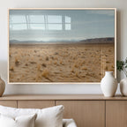 Desert Plains Wall Art Canvas Print, Golden Light Over Dry Grass and Open Horizon