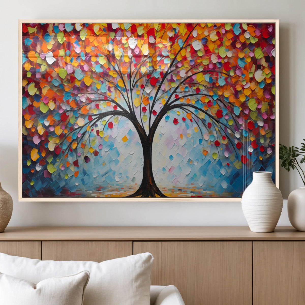 Vibrant Tree of Life Canvas Wall Art | Colorful Abstract Nature