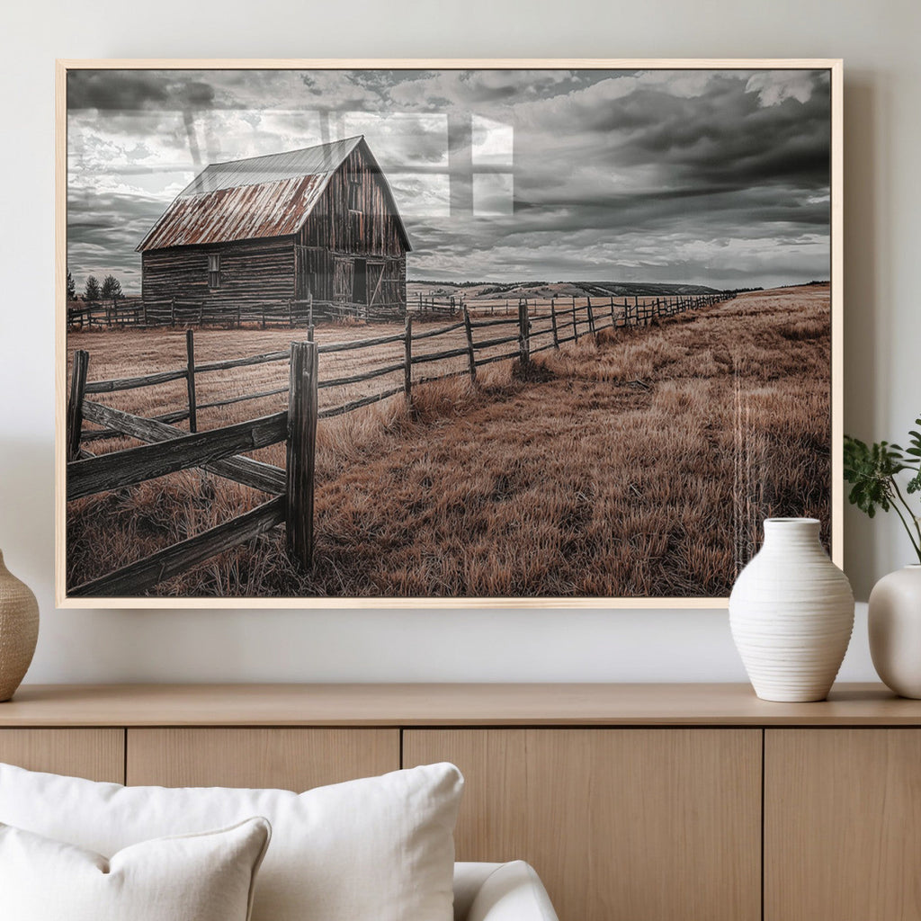 Rustic Weathered Barn Wall Art Canvas Print