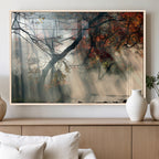 Sunlit Autumn Forest Wall Art Canvas Print