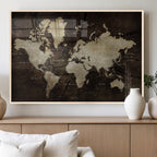 World Map Wall Art Canvas Print | Framed Travel Map Wall Art