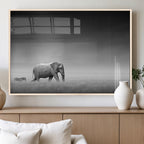 Elephant and Zebra Wall Art Canvas Print, Modern Artwork