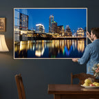 Austin Skyline Wall Art Canvas Print, Austin Downtown Night Cityscape