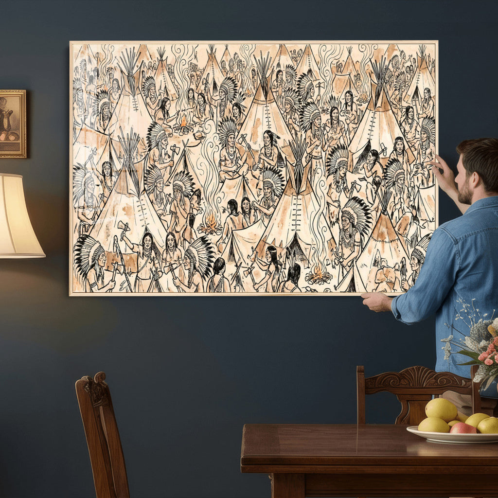 Native American Indian Wall Art Canvas Print