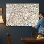 Abstract Bison Wall Art Canvas Print, Abstract Animal Art for Cabin Decor