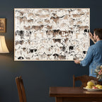 Abstract Texas Cow Canvas Print for Cabin and Western Home Decor