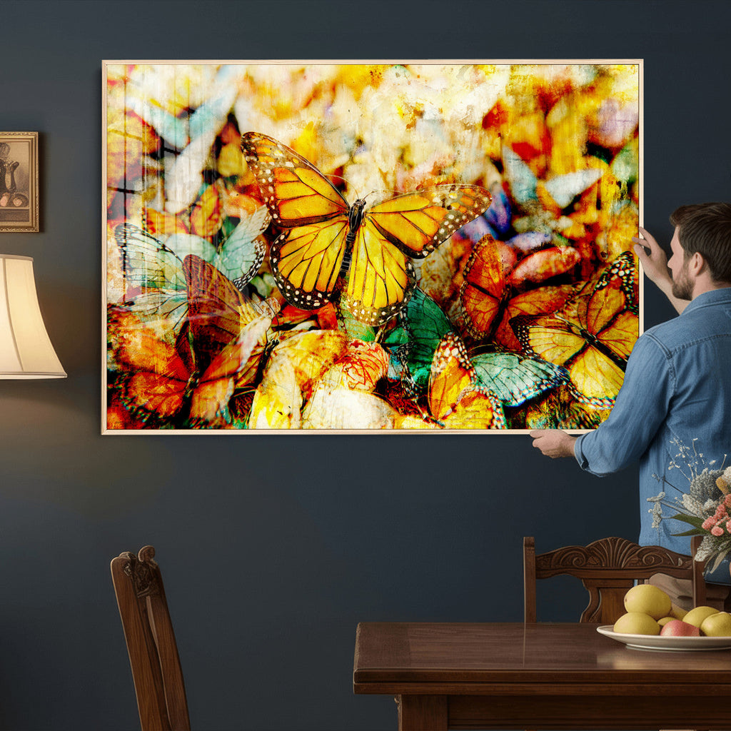 Butterfly Wall Art Canvas Print | Colorful Abstract Nature Artwork