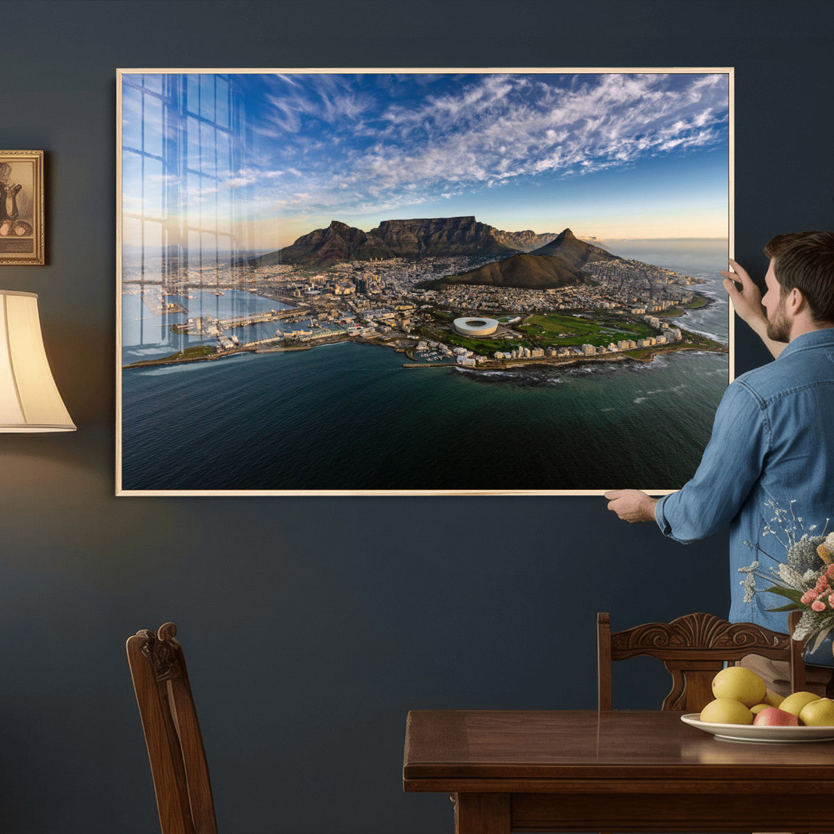Cape Town Wall Art Canvas Print | Table Mountain Coastal Skyline Panorama
