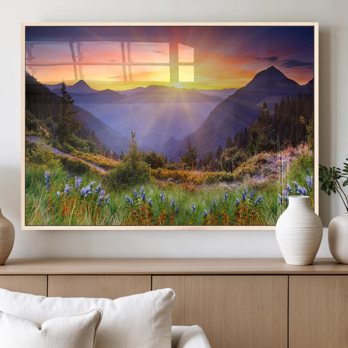 Mountain and Spring Wall Art Canvas Print