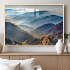 Misty Mountain Sunrise Triptych Canvas Print | Autumn Landscape Wall Art