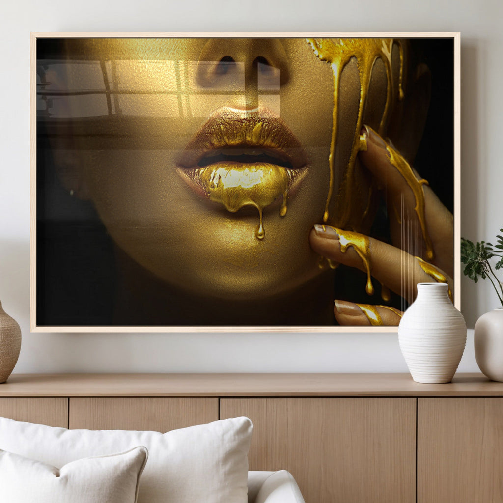 Gold and Women Wall Art Canvas Print