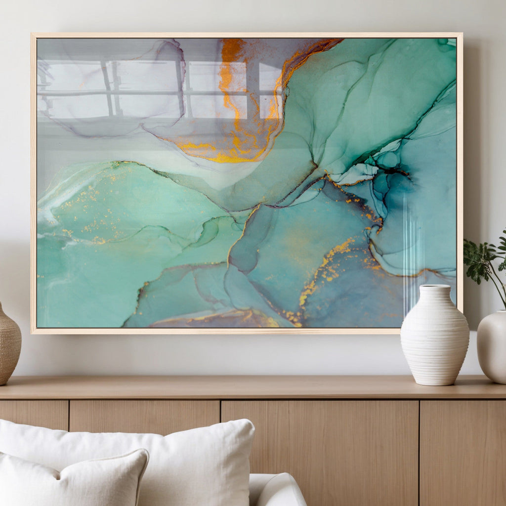 Colorful Marble Fluid Effect Canvas Wall Art Print