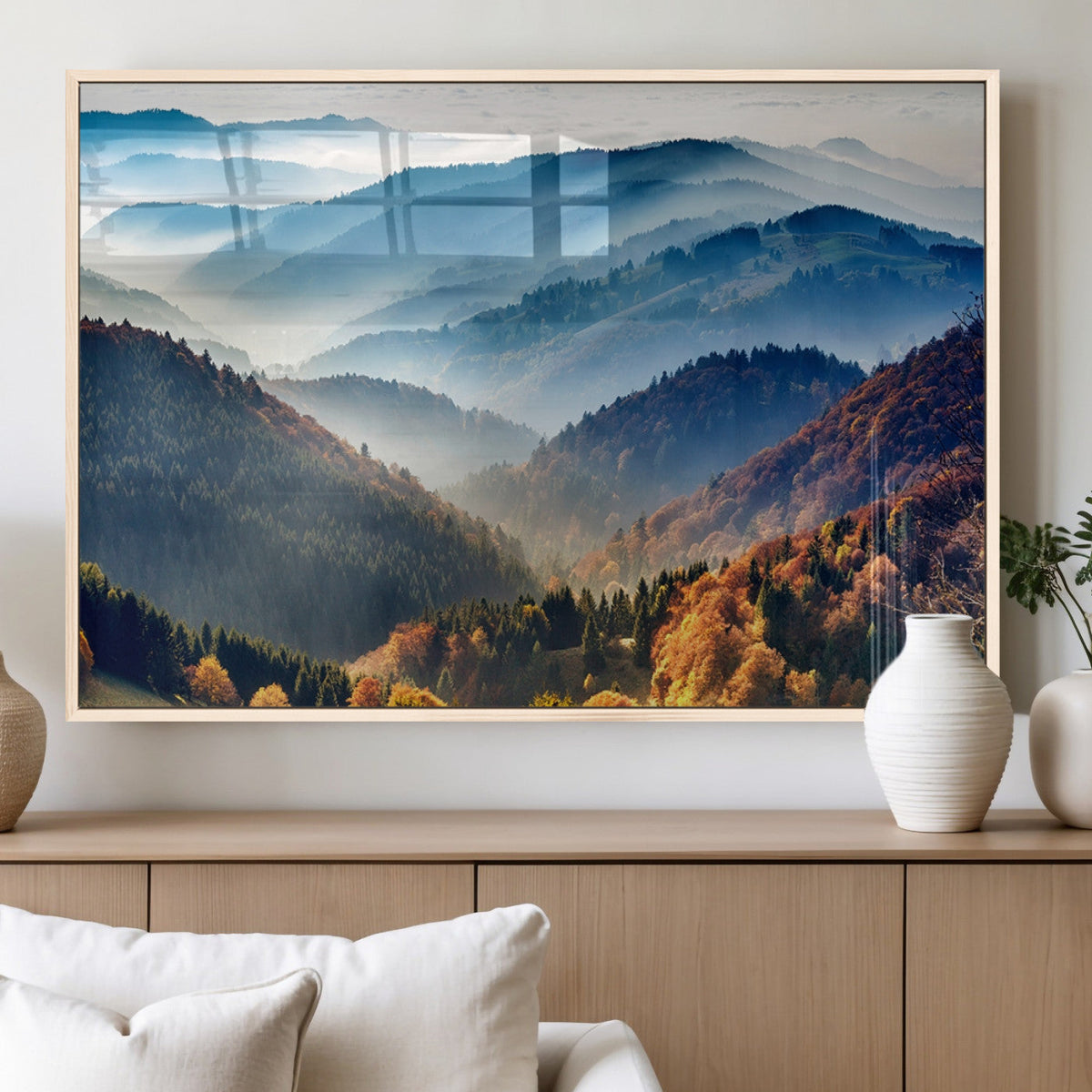 Mountains Forest Autumn Wall Art Canvas Print