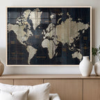 Antique Old World Map Wall Art Canvas Print