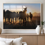 Horse Herd Wall Art Animal Canvas Print