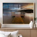 Serene Lake Pier at Sunset Canvas Print | Landscape Wall Art | Ready to Hang