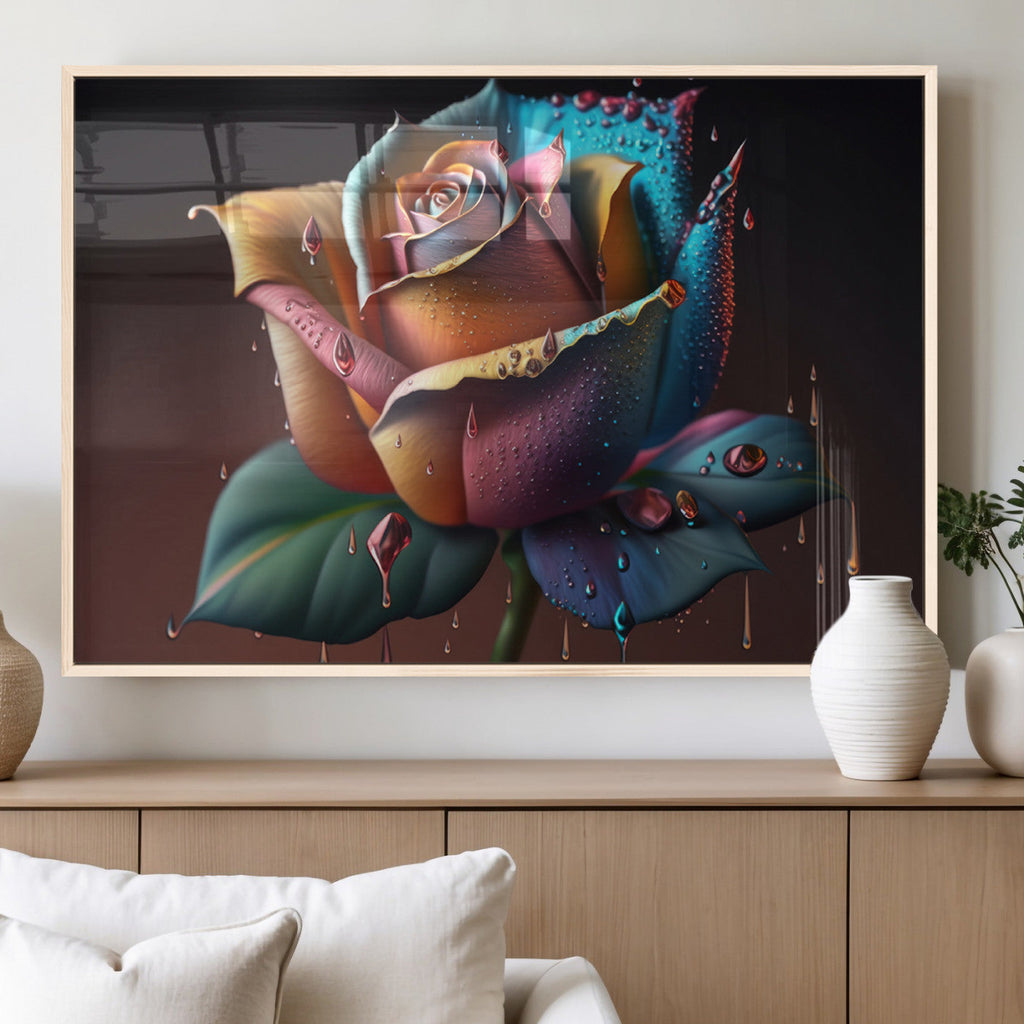 Abstract Rose Wall Art Canvas Print