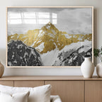 Gold Abstract Mountains Wall Art Print on Canvas, Nature Wall Art Print