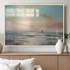 Abstract Ocean Wall Art, Boat Wall Art Canvas Print
